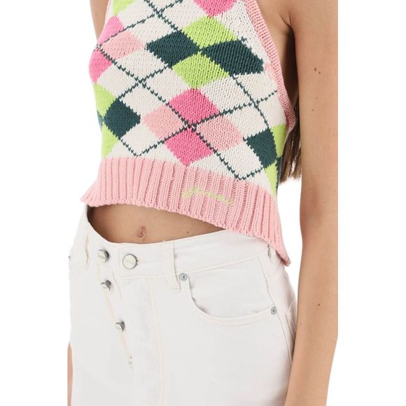 Ganni Knit Cropped Top With Halterneck - Picture 4 of 4